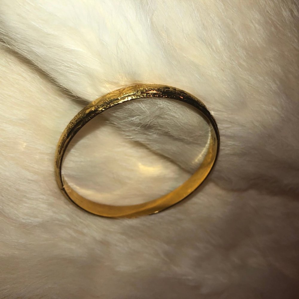 24kt Italian Cut Bracelet 7"